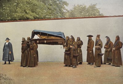 Brothers of Mercy Carrying a Sick Person to the Hospital by European Photographer